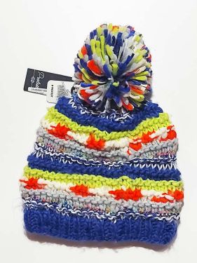 Muts, gekleurd met pompon, 3