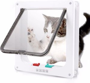 Kattenluik - Inclusief Tunnel - 4 Vergendelingsstanden - Wit - 20 x 19 x 5.5 cm - Waterdicht