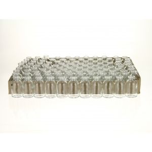 Mini glazen flesjes 6cm hoog, per stuk